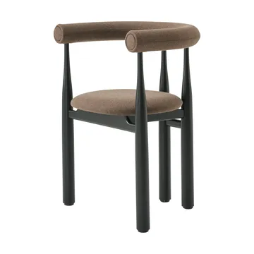 Bukowski karmstol klädd - Black, Wooly Plus 1008 - New Works