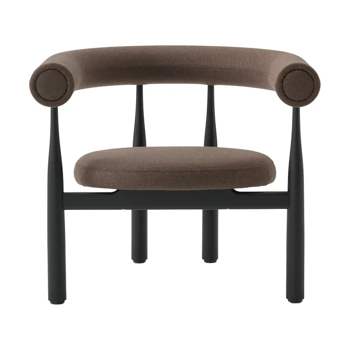 Bukowski Lounge Chair - Black, Wooly Plus 1008 - New Works