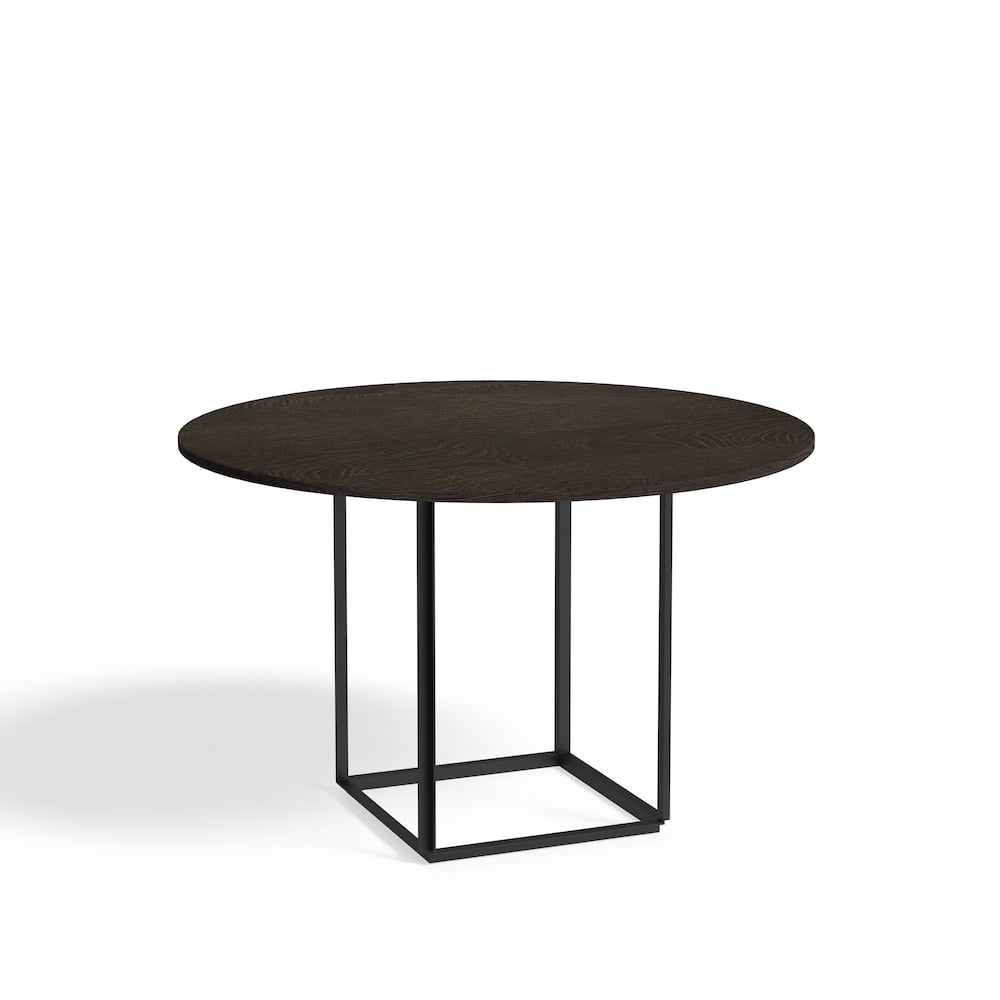 New Works Florence matbord runt oak, o120 cm, svart stativ