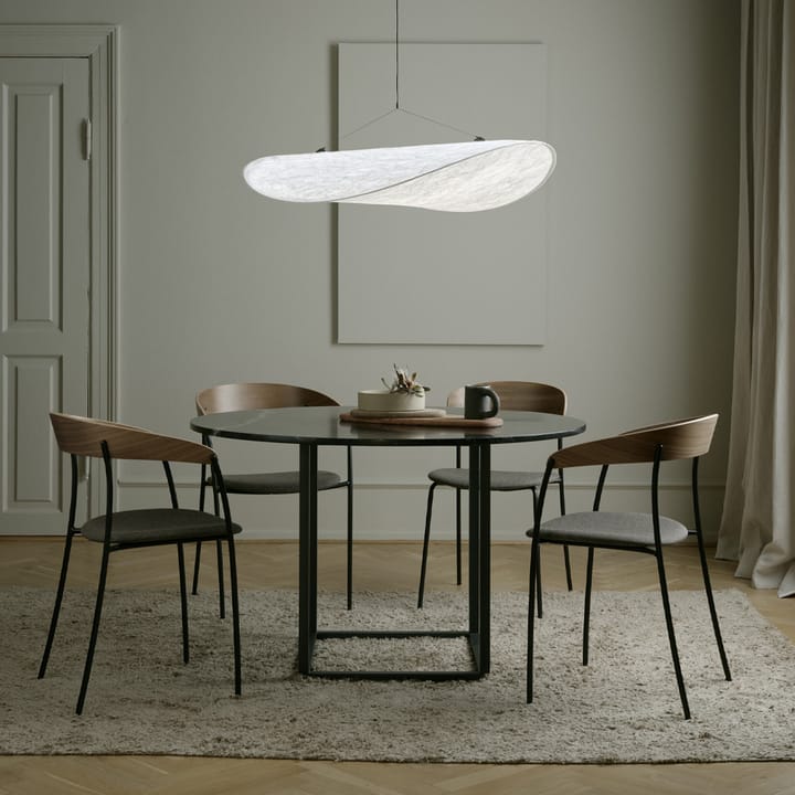 Florence matbord runt, walnut, ø120 cm, svart stativ New Works