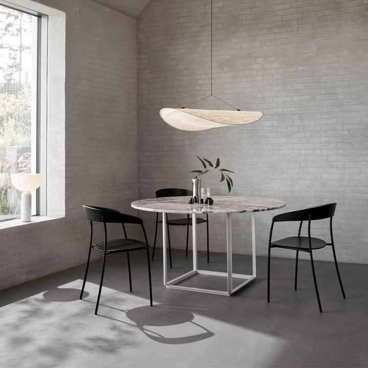 Florence matbord runt, walnut, ø120 cm, svart stativ New Works