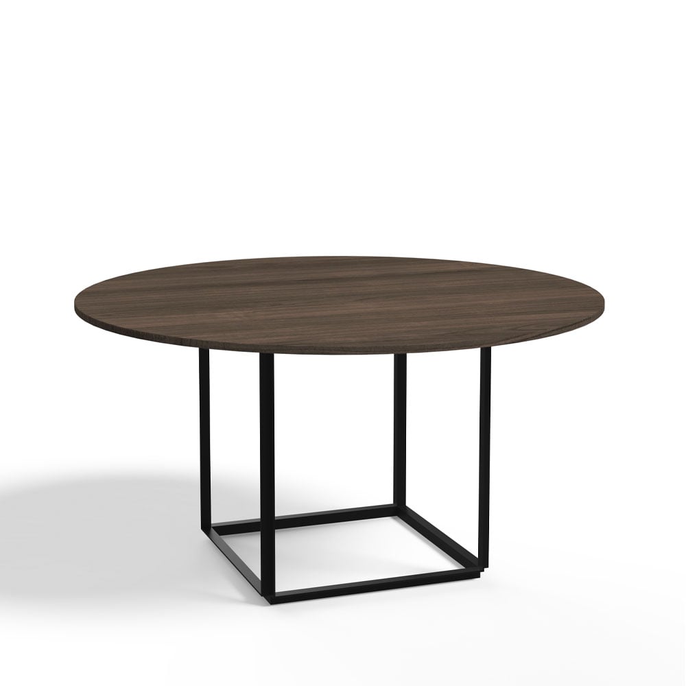 New Works Florence matbord runt walnut, o145 cm, svart stativ