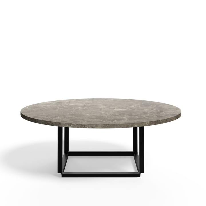 Florence soffbord - gris du marais marble, ø90 cm, svart stativ - New Works