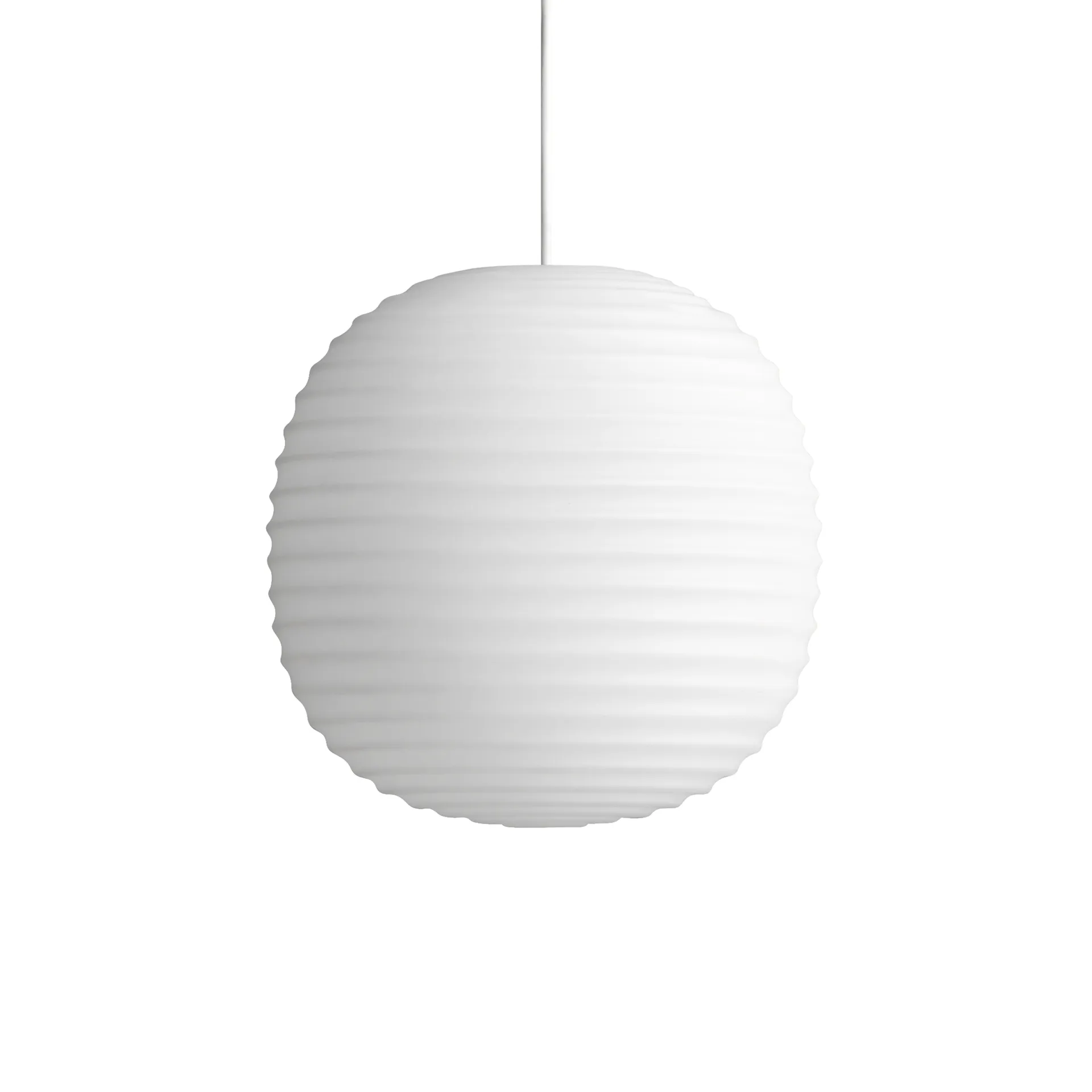 Lantern pendel small, Frosted white opal glass New Works