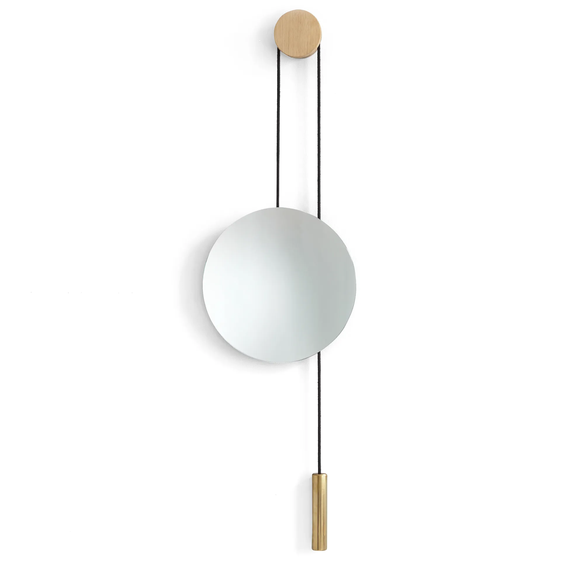 Rise and Shine spegel, Natural oak-brass weight New Works