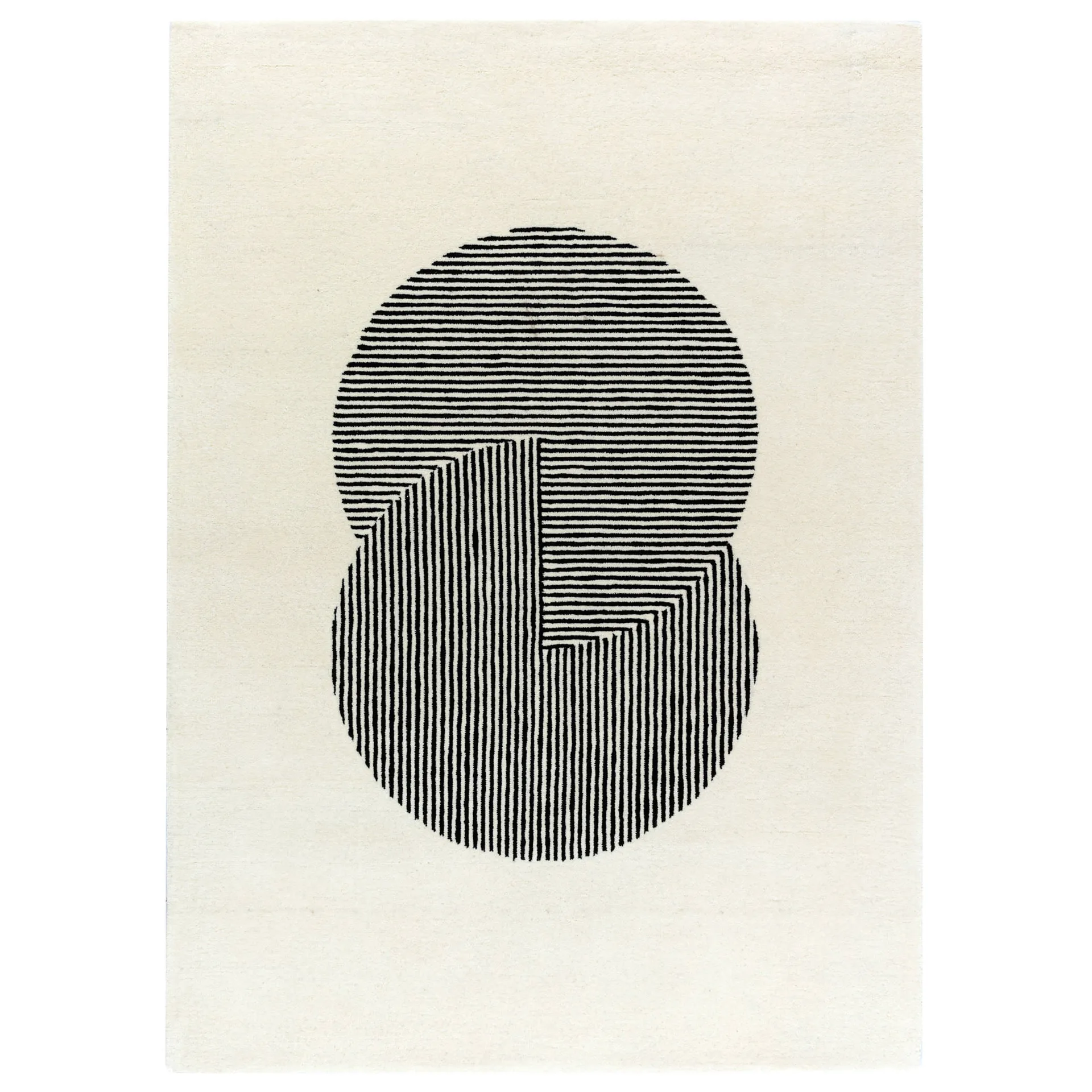 Circles ullmatta naturvit, 200x300 cm NJRD