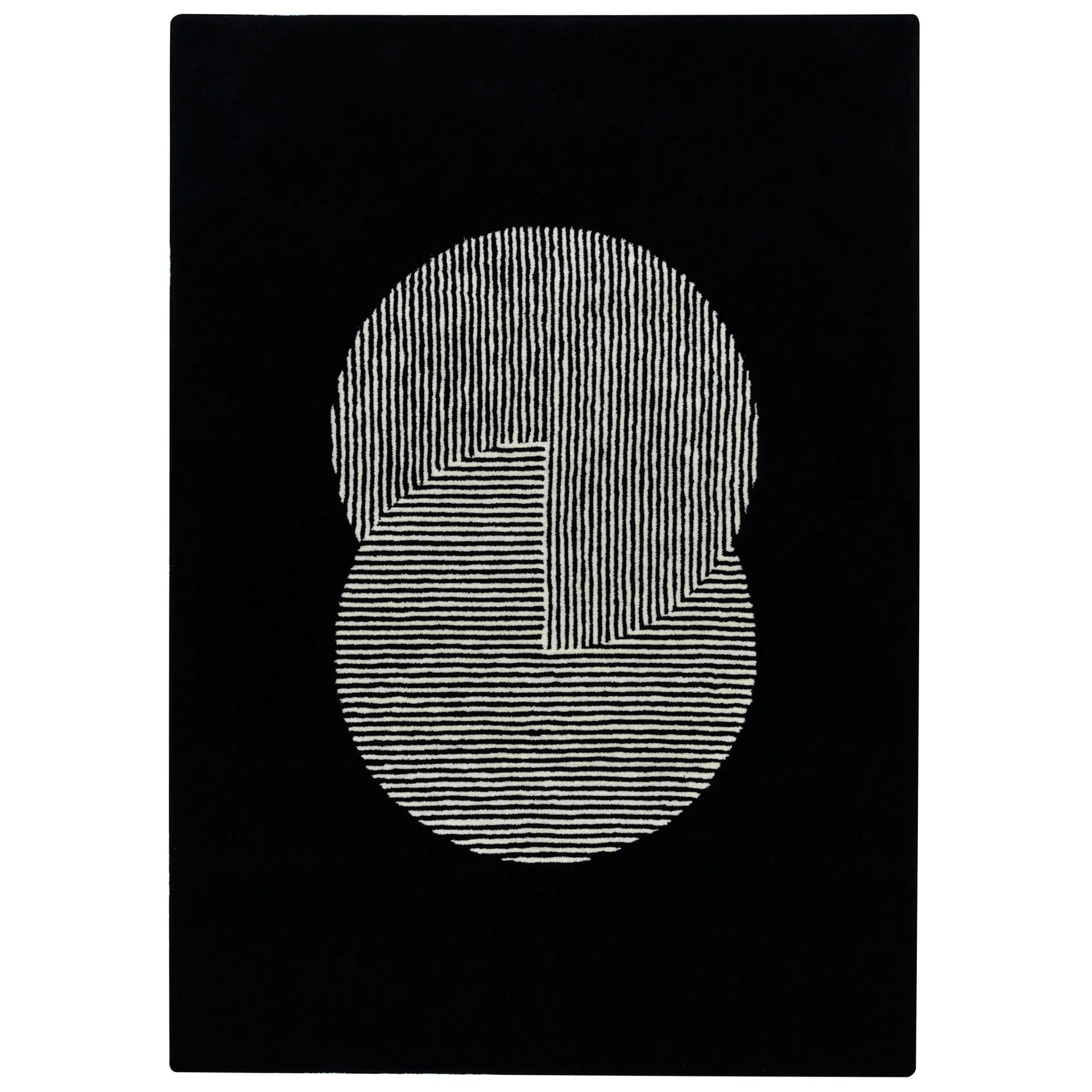 Circles ullmatta svart, 200x300 cm NJRD