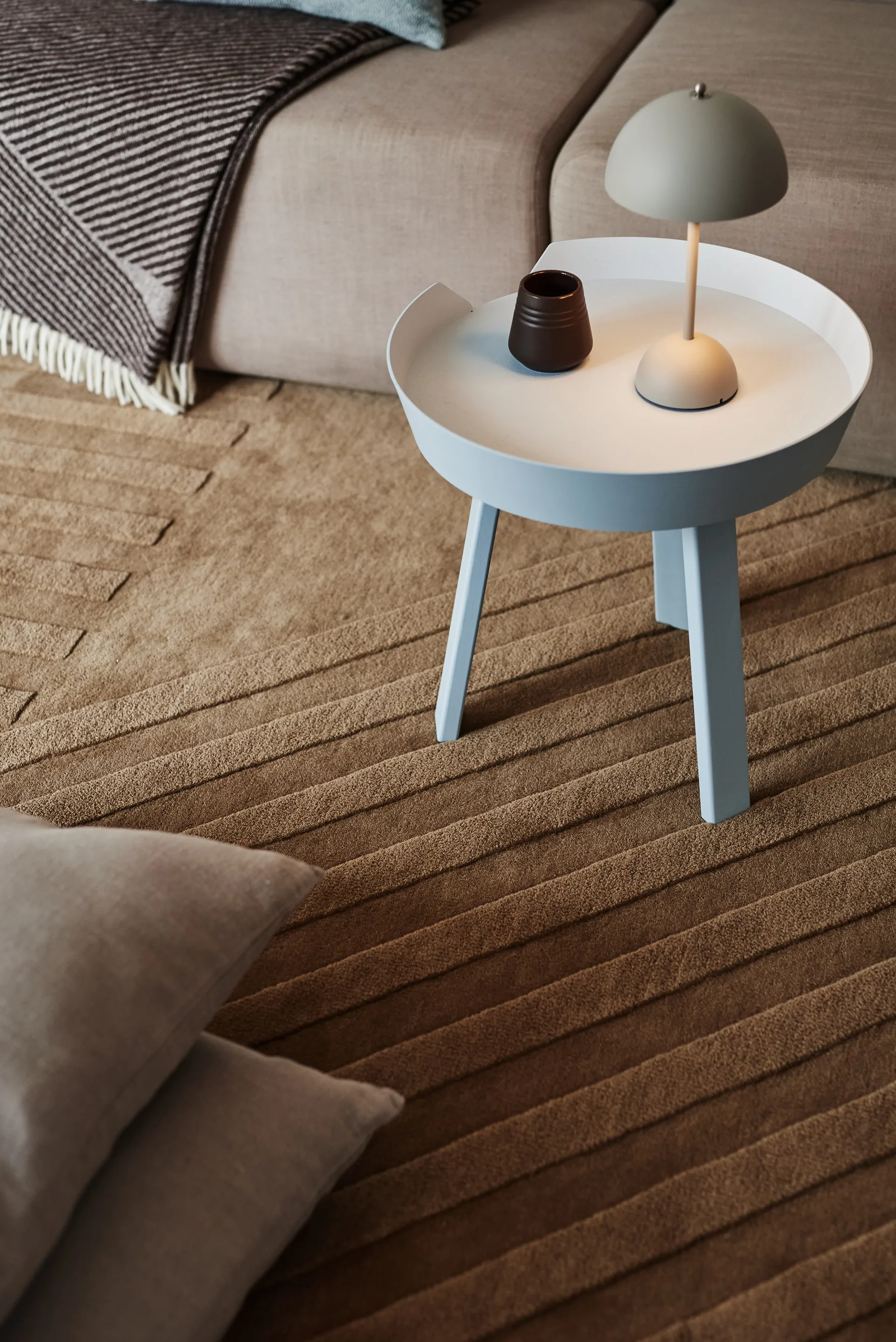 Levels Stripes ullmatta, Beige, 170x240 cm NJRD