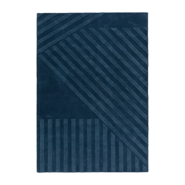 Levels Stripes ullmatta - Blå, 170x240 cm - NJRD