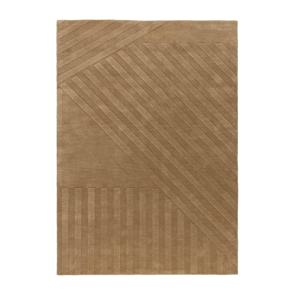 NJRD Levels ullmatta stripes beige 200x300 cm | Skandinavisk Design | Ullmattor | Beige