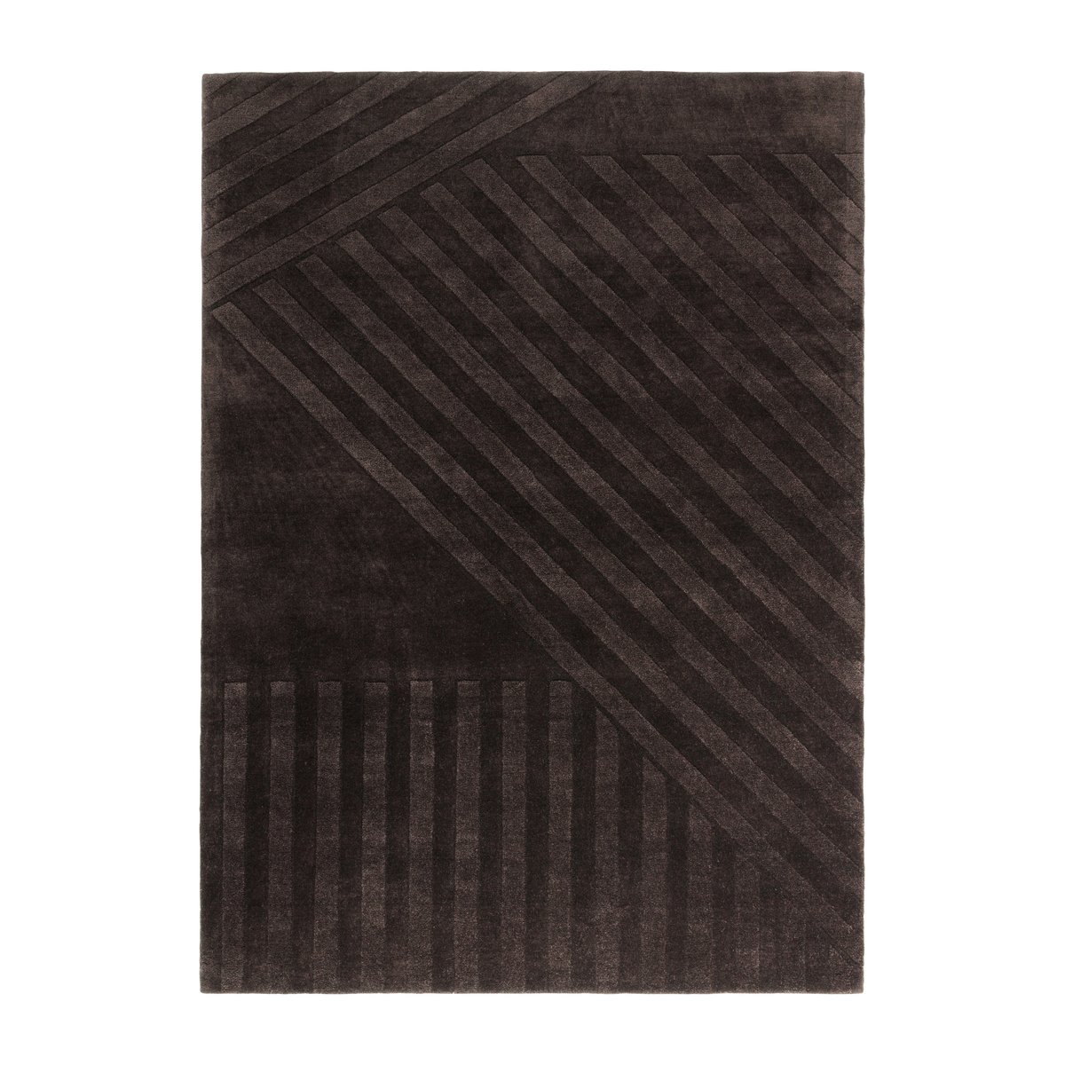 NJRD Levels ullmatta stripes brun 170x240 cm | Skandinavisk Design | Ullmattor | Brun