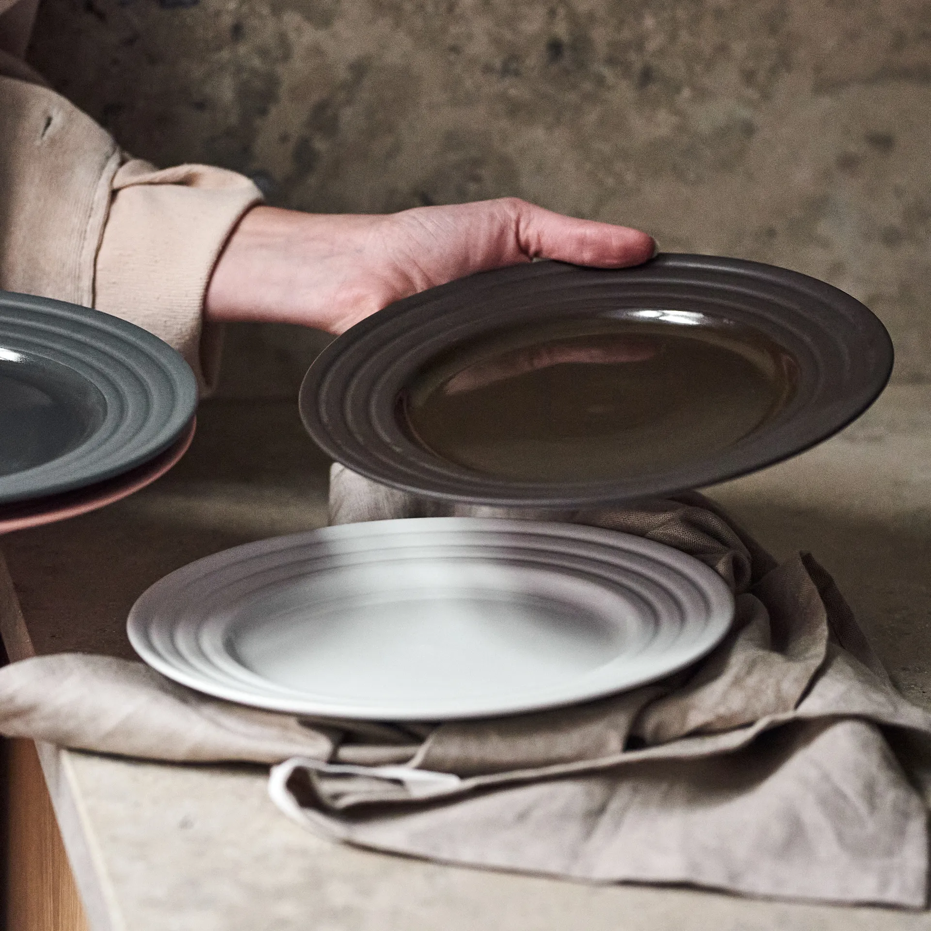 Lines assiett Ø21 cm, Brun NJRD