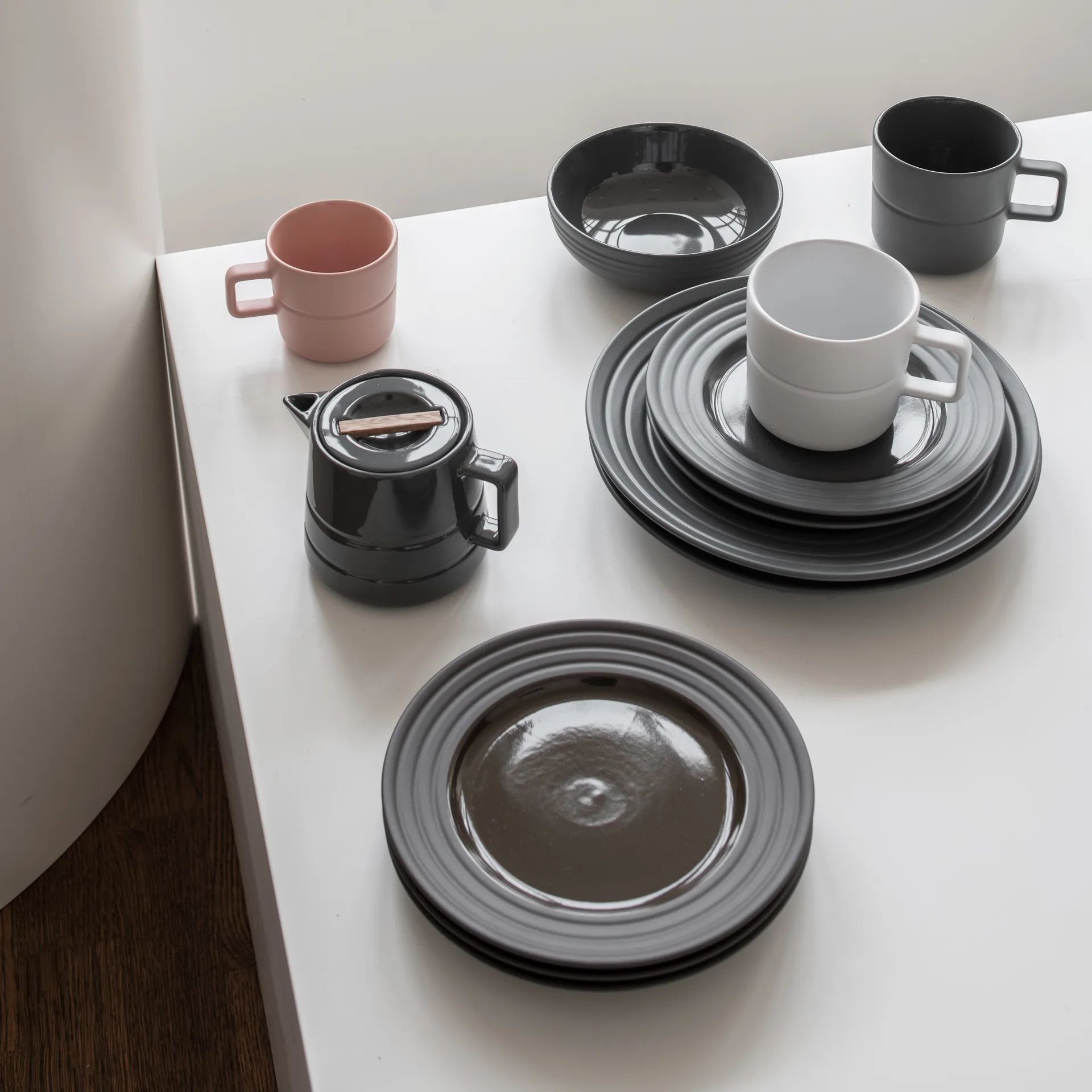 Lines assiett Ø21 cm, Brun NJRD