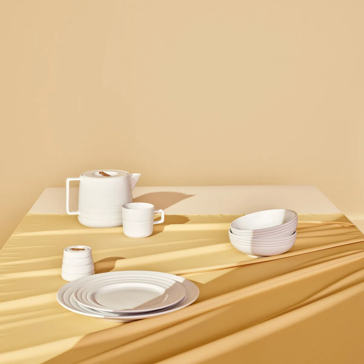 Lines assiett Ø21 cm, Vit NJRD