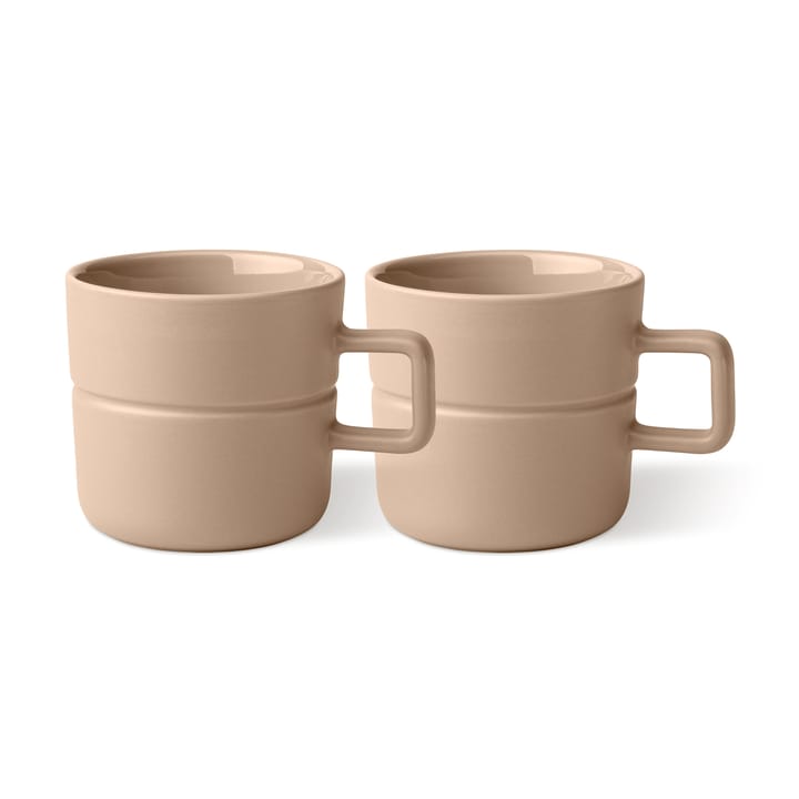 Lines mugg 30 cl 2-pack - Beige - NJRD