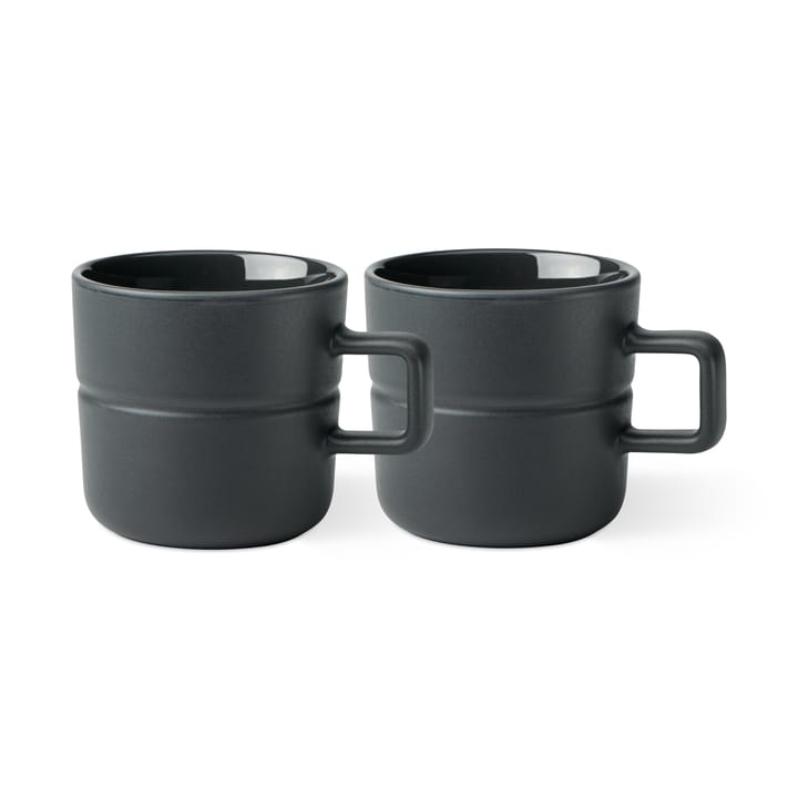 Lines mugg 30 cl 2-pack - Mörkgrå - NJRD