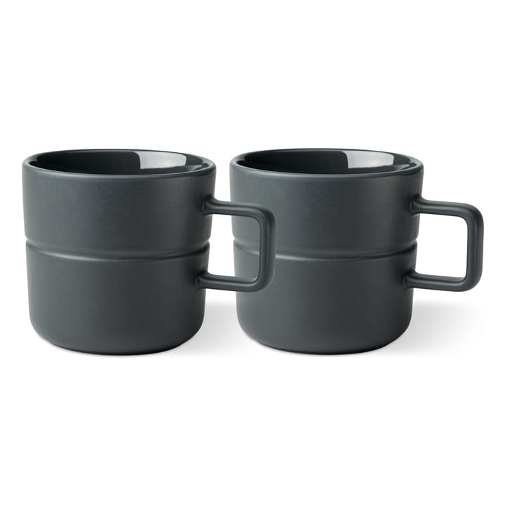 Lines mugg 50 cl 2-pack - Mörkgrå - NJRD