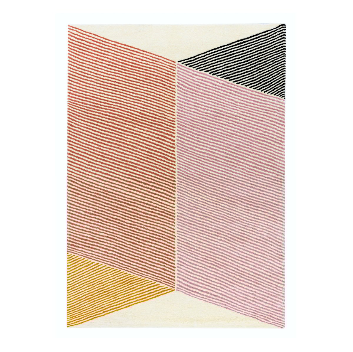 NJRD Rectangles ullmatta rosa 170x240 cm | Skandinavisk Design | Ullmattor | Multi