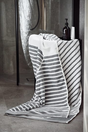 Stripes badhandduk 100x150 cm - Grå - NJRD