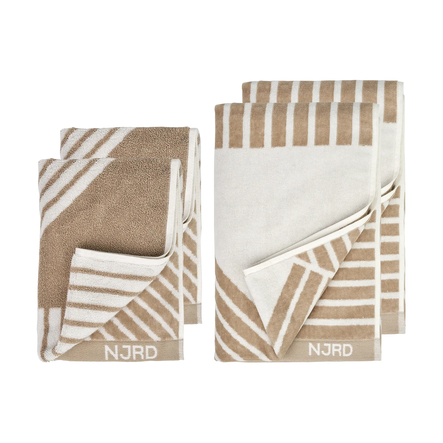 Stripes handduksset 4 delar - Beige,  NJRD