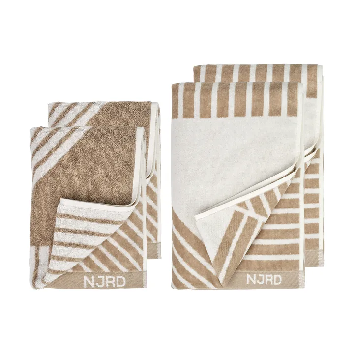 Stripes handduksset 4 delar - Beige - undefined - NJRD
