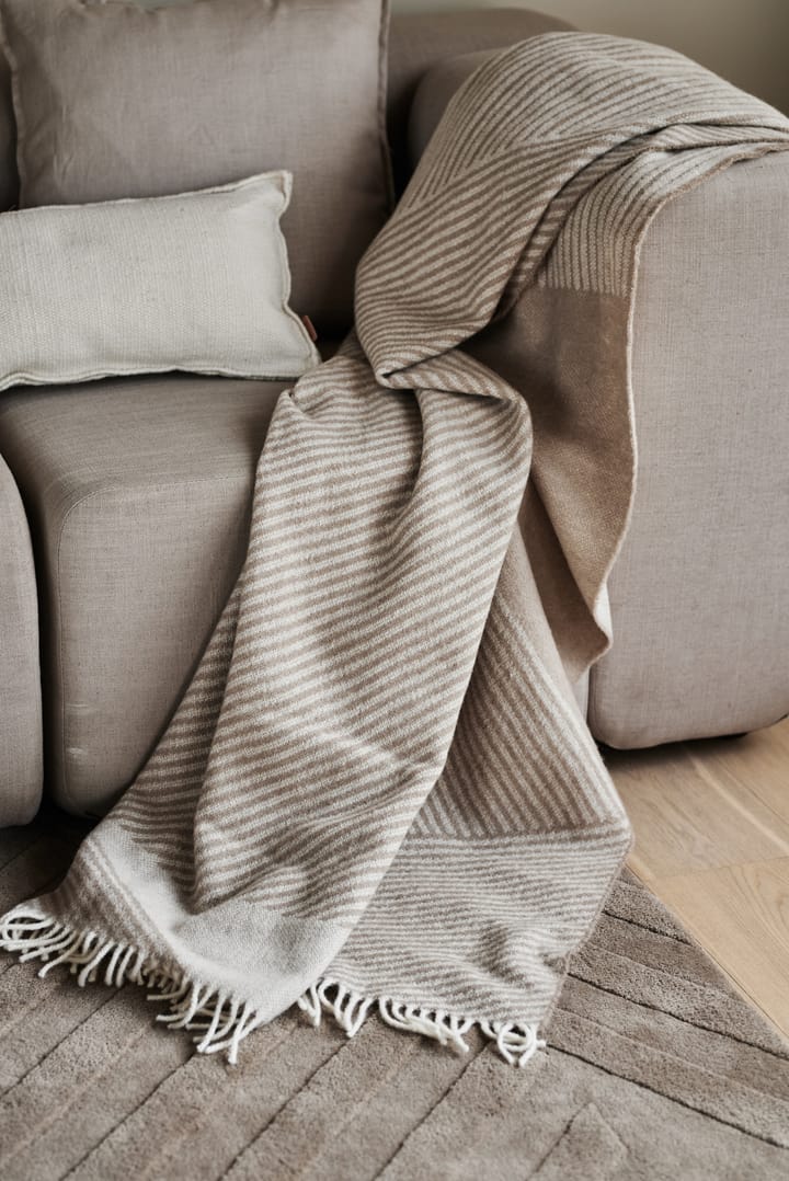 Stripes ullpläd 130x185 cm, Beige NJRD
