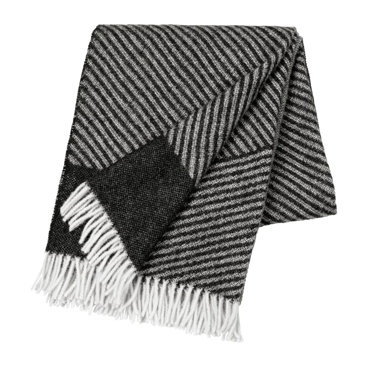 Stripes ullpläd 130x185 cm, Svart NJRD