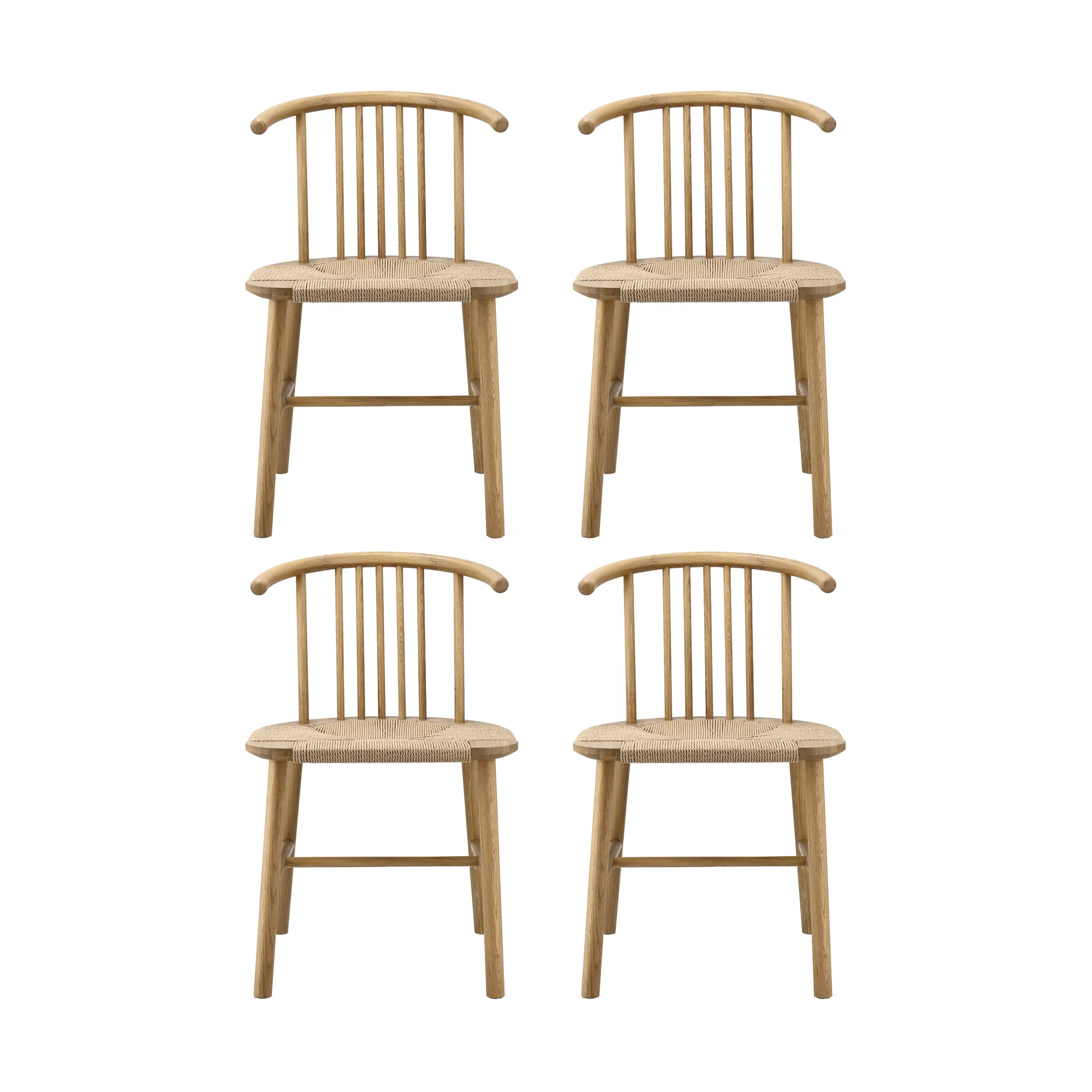 VIOR matstol flätad sits, Lackerad ek-natur, 4-pack NJRD