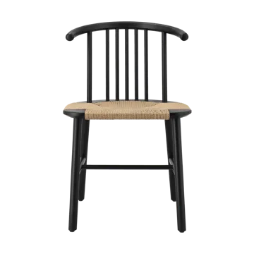 VIOR matstol flätad sits - Svartlackad ek-natur - NJRD