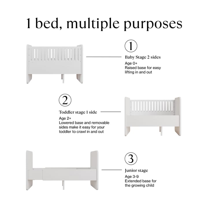 Form baby & juniorsäng 166x77,5x87 cm, Vit Nofred