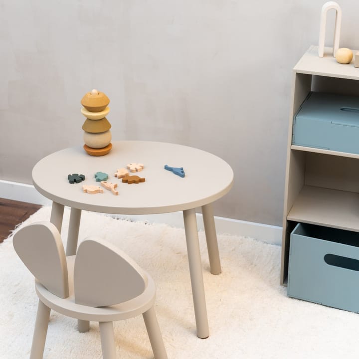 Mouse set barnstol + bord, Beige Nofred