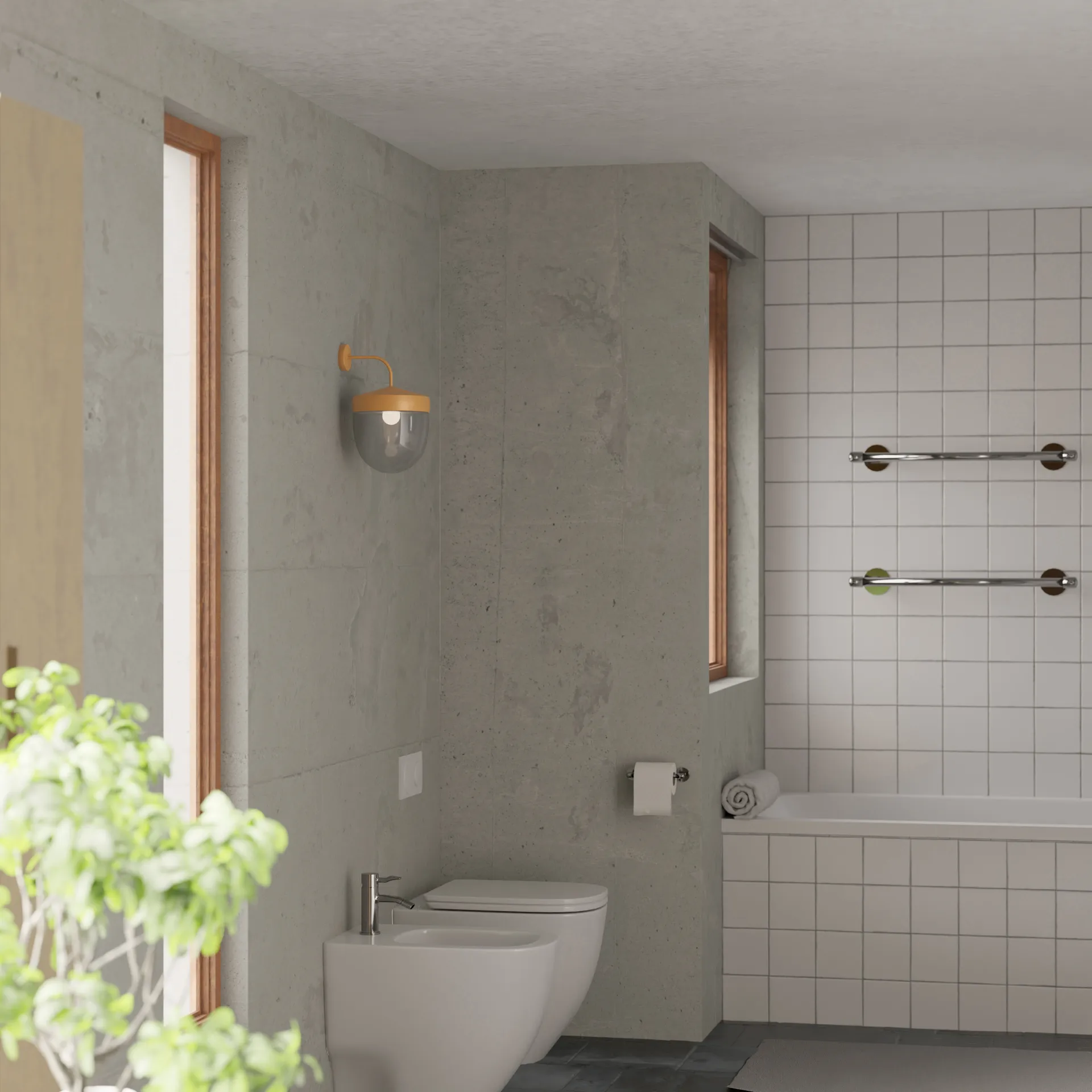 Pan vägglampa klar 30 cm, Brun Noon