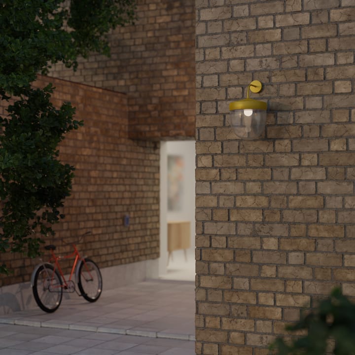Pan vägglampa klar 30 cm, Guldgul Noon