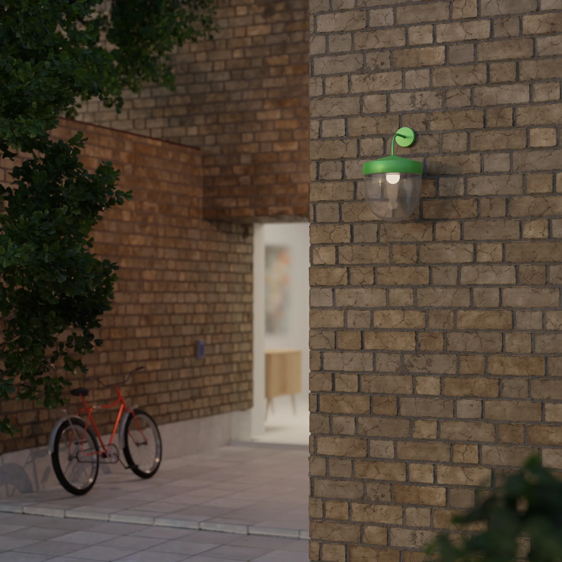 Pan vägglampa klar 30 cm, Ljusgrön Noon