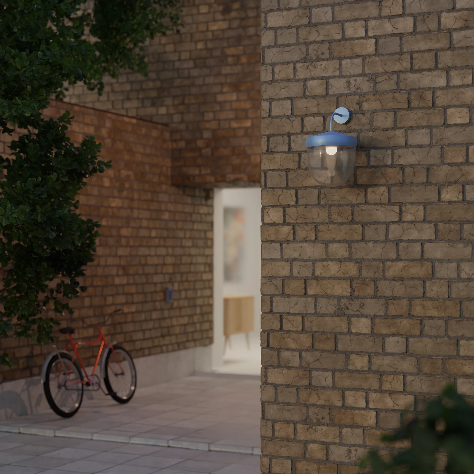 Pan vägglampa klar 30 cm, Pastellblå Noon