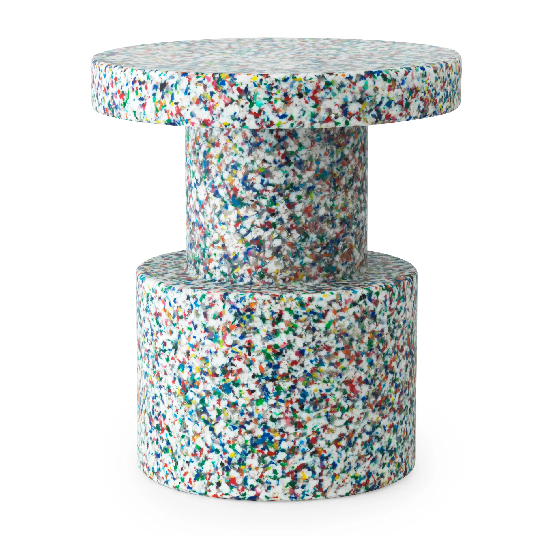 Bit rund pall, Vit-multi, Ø36x42 cm Normann Copenhagen