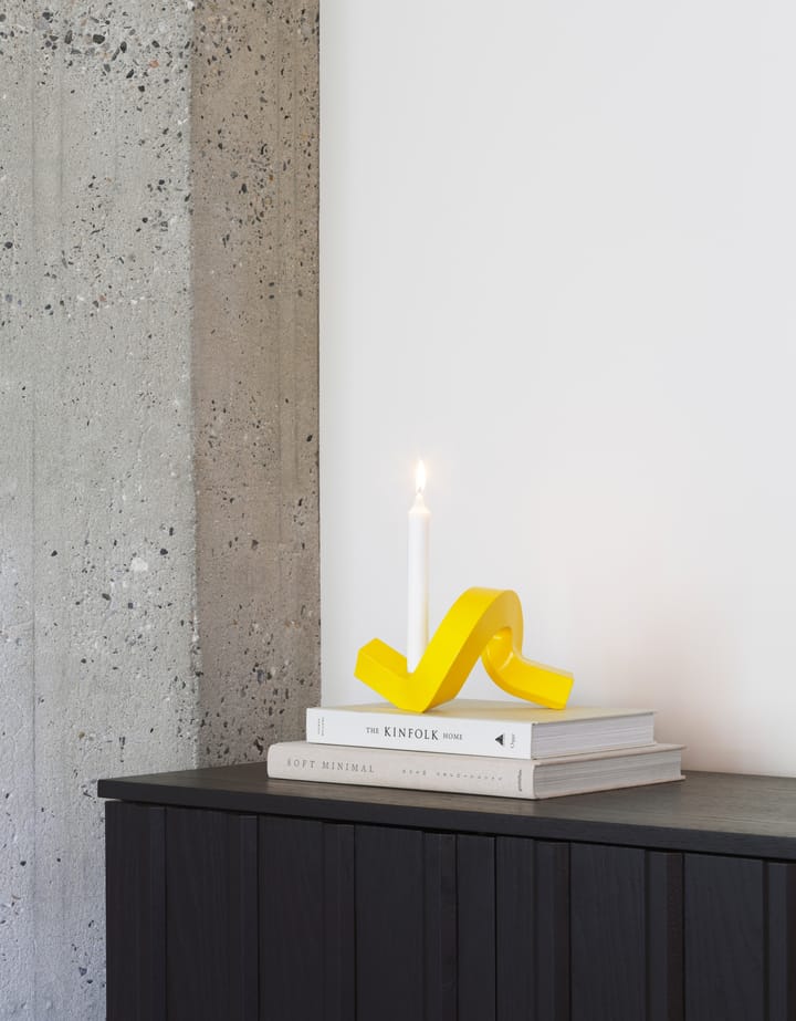 Crooked ljusstake 1, Yellow Normann Copenhagen