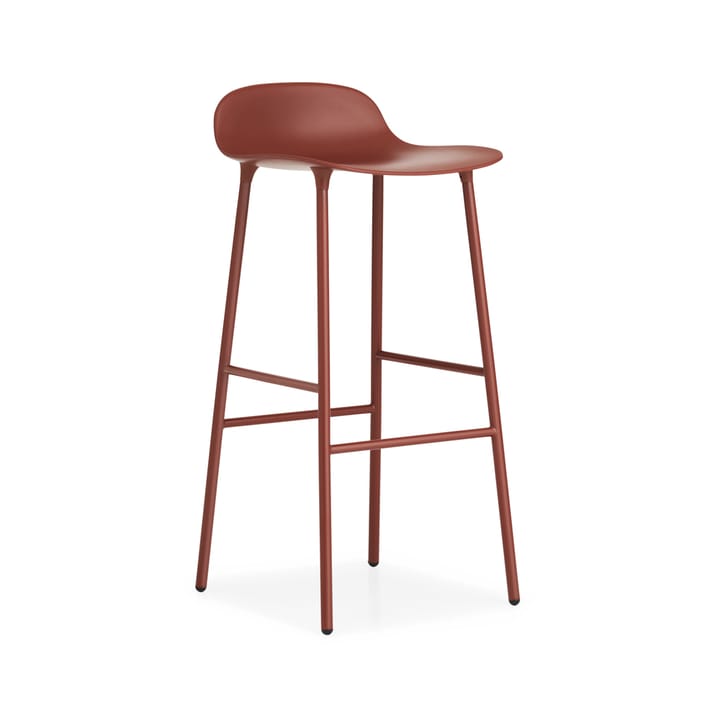 Form Barstol hög - red, rödlackerad stålben - Normann Copenhagen