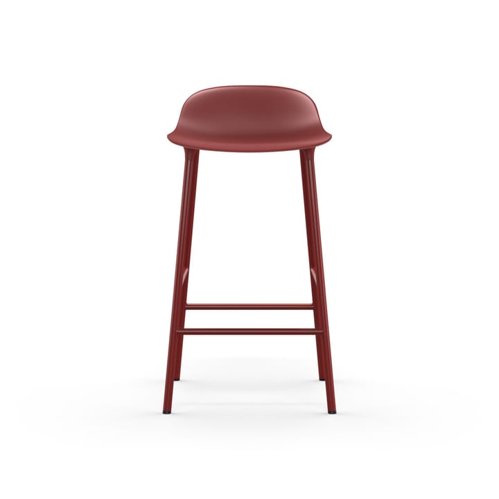 Form barstol låg, red, rödlackerad stålben Normann Copenhagen