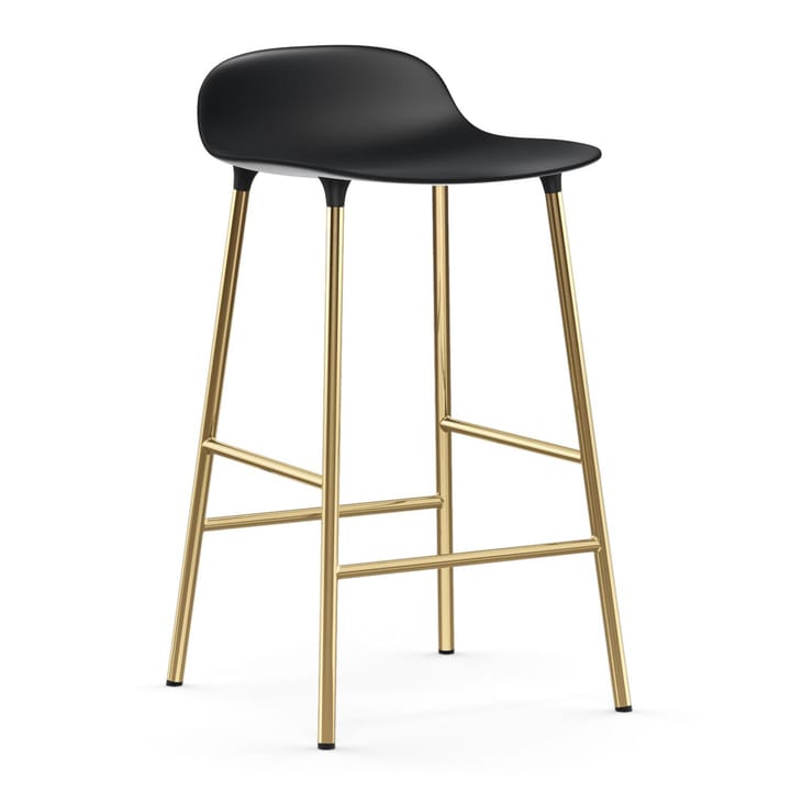 Form barstol mässingsben, Svart Normann Copenhagen