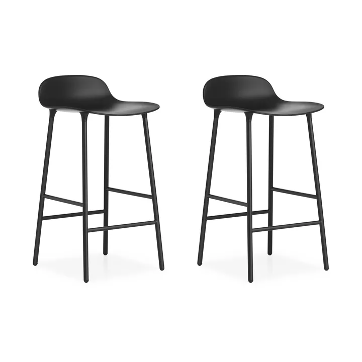 Form Chair barstol metallben, Svart, 2-pack - Normann Copenhagen