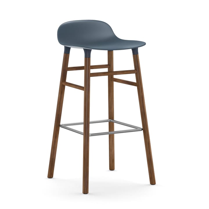 Form Chair barstol valnötsben - blå - Normann Copenhagen