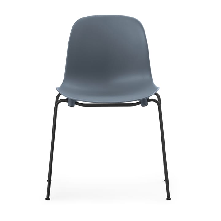 Form Chair staplingsbar stol svarta ben 2-pack, Blå Normann Copenhagen