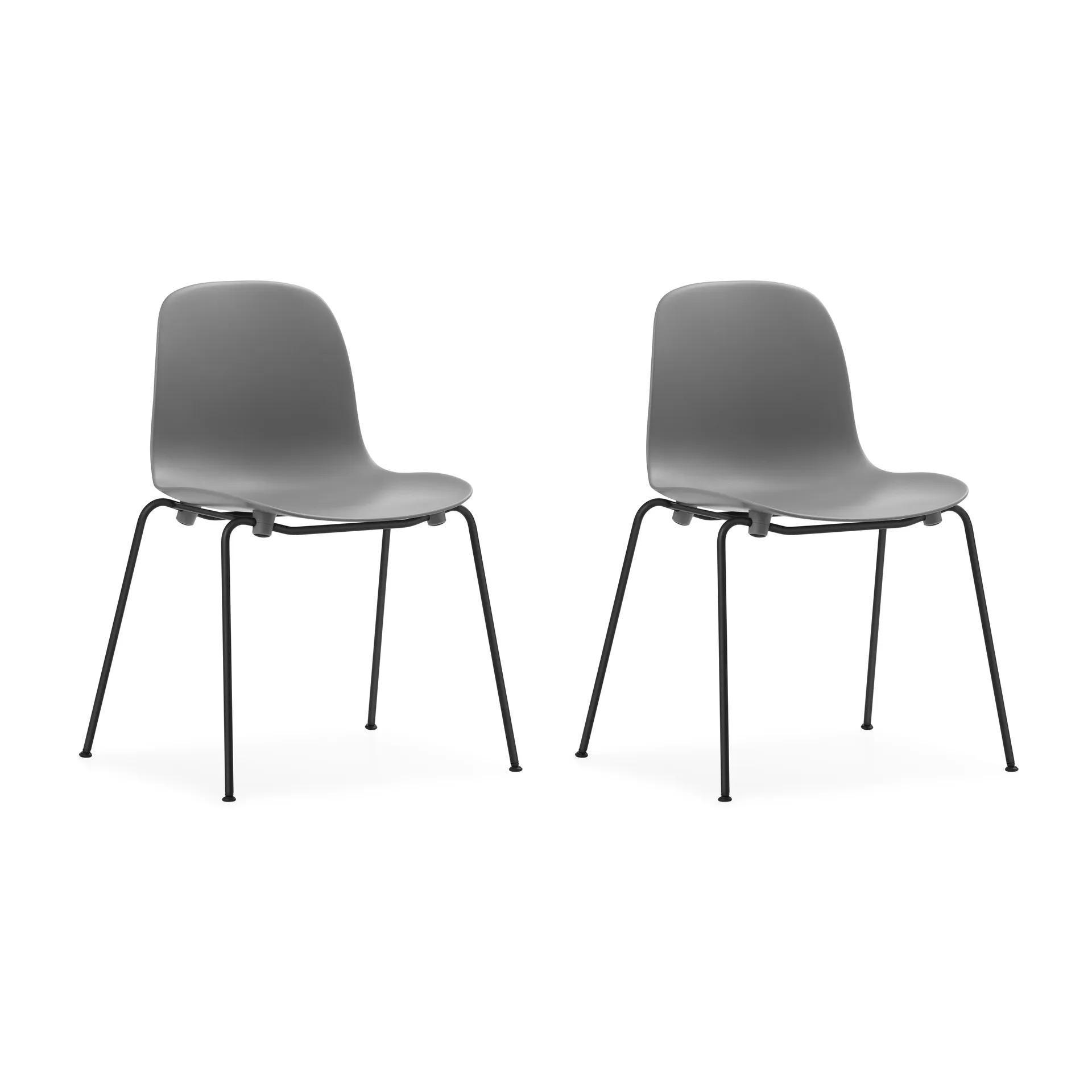 Form Chair staplingsbar stol svarta ben 2-pack, Grå,  Normann Copenhagen