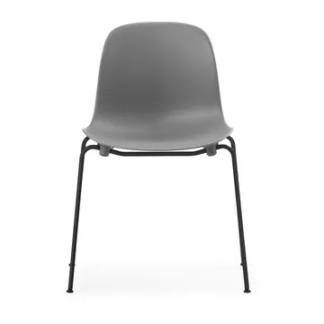 Form Chair staplingsbar stol svarta ben 2-pack, Grå - Normann Copenhagen