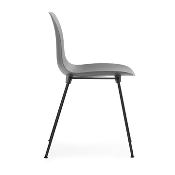 Form Chair staplingsbar stol svarta ben 2-pack, Grå - Normann Copenhagen