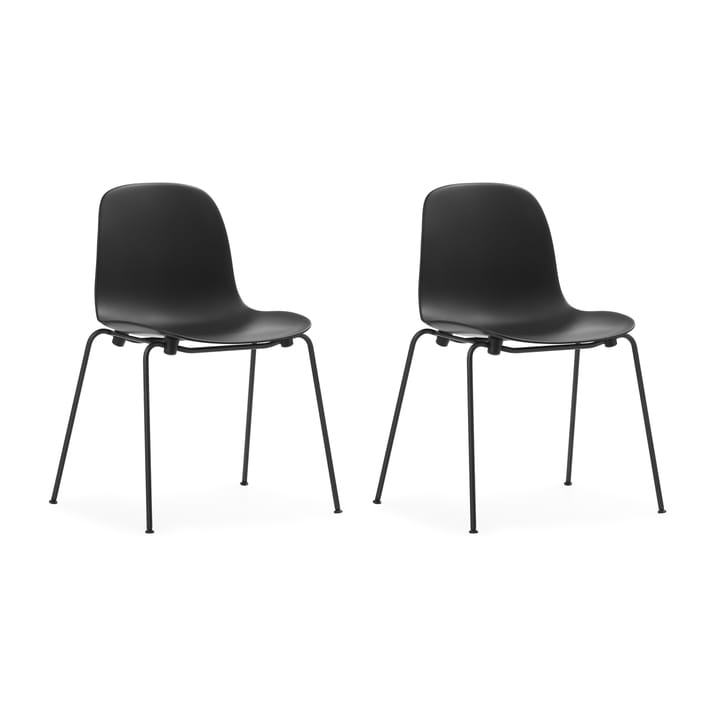 Form Chair staplingsbar stol svarta ben 2-pack, Svart - undefined - Normann Copenhagen