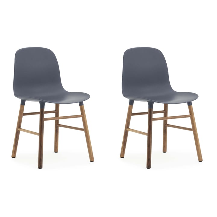 Form Chair stol valnötsben 2-pack - blå-valnöt - Normann Copenhagen