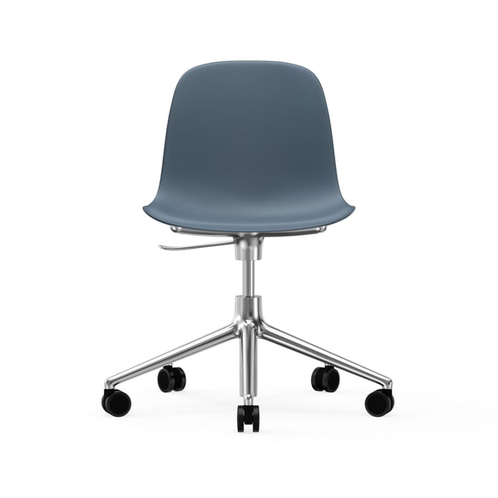 Form chair swivel 5W kontorsstol - blå, aluminium hjul - Normann Copenhagen