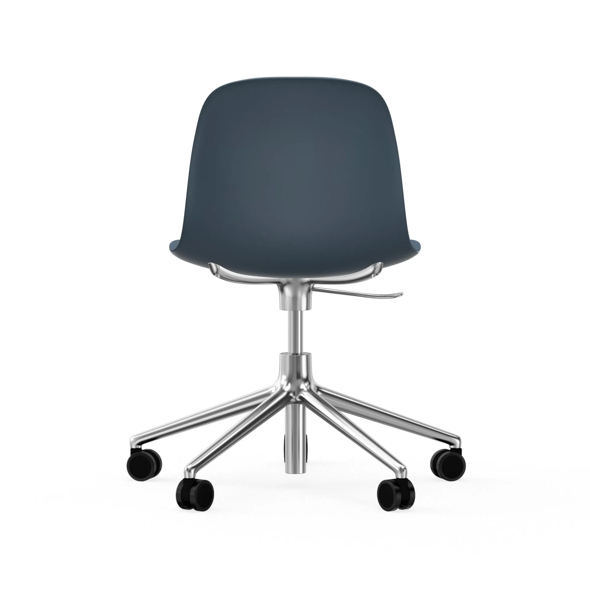 Form chair swivel 5W kontorsstol, blå, aluminium hjul Normann Copenhagen